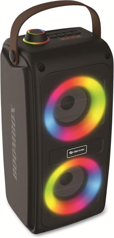 Denver BTV-230 BT MK2 - Altavoz Bluetooth Portátil RGB 100W Negro Altavoces | DENVER