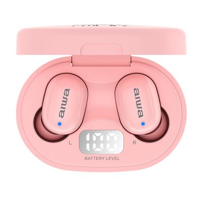 Aiwa EBTW-150 - Écouteurs Bluetooth sans fil rose