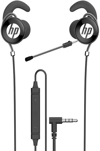 HP DHE-7004 - Auriculares con Cable y Doble Micrófono Tipo Jack 3,5mm (acodada) Negros