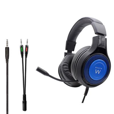 Ewent PL3322 - Auriculares Gaming con Cable Negro/Azul