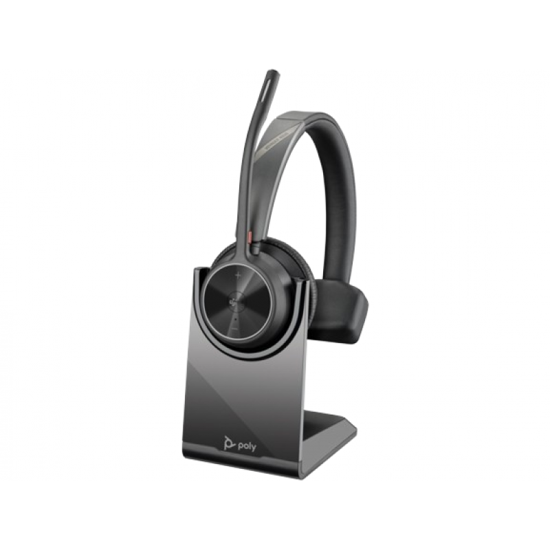 HP Poly Voyager 4310-M - Auriculares Bluetooth/USBA con certificación de Microsoft Teams + Dongle Bluetooth y Base de Carga