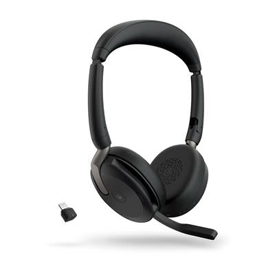 Jabra Evolve2 65 Flex Link380c MS Stereo - Auriculares Diadema Bluetooth para Oficina/Centro de llamadas Negro