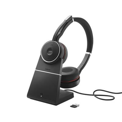 JABRA Evolve 75 SE MS Stereo - Auriculares Bluetooth con Base de Carga