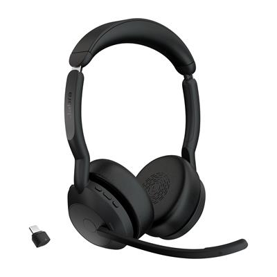 Jabra Evolve2 55 Link380c UC Stereo - Auriculares Bluetooth para Oficina/Centro de Llamadas Negro