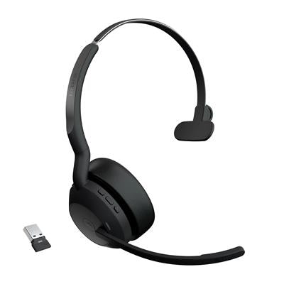 Jabra Evolve2 55 Link380a MS Mono - Auriculares Bluetooth para Oficina/Centro de llamadas Negros