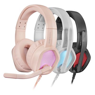 Mars Gaming MH320P - Auriculares Gaming RGB con Cable Rosa