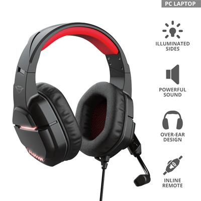 Trust GXT 488 Nixxo - Auriculares Gaming LED Negros Todos los auriculares | TRUST