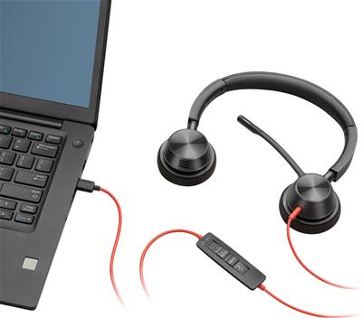 HP Blackwire 3320 USB-A - Auriculares con Micrófono Negros