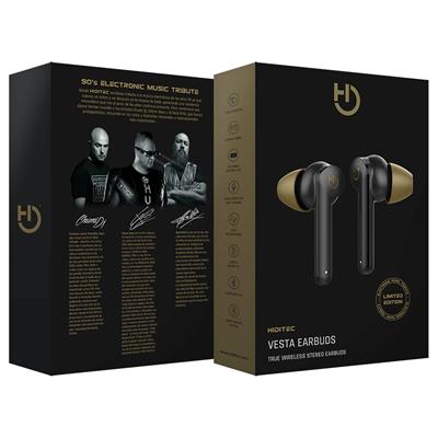 Hiditec Vesta Edición Limitada 90s - Auriculares Bluetooth Negros