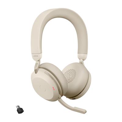 Jabra Evolve2 75 Link380c UC Stereo - Auriculares Bluetooth Diadema Oficina/Centro de llamadas Beige