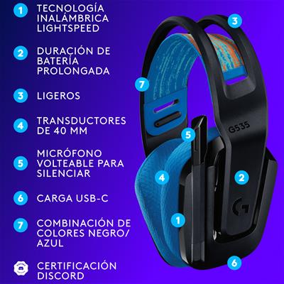 Logitech G G535 LIGHTSPEED - Auriculares Gaming Inalámbricos para PS4/PS5/PC con Micrófono Negro Todos los auriculares | Logitech