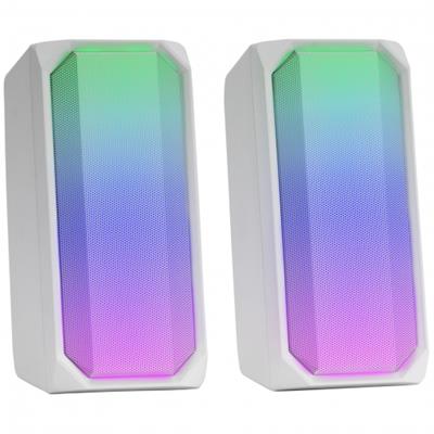 Mars Gaming MSRGB - Altavoces 2.0 Bluetooth RGB Blancos Altavoces | MARS GAMING