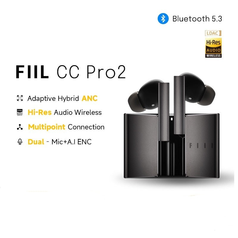 FIIL CC Pro2 Hi-Res Bluetooth Earbuds with Hybrid ANC and LDAC Default Title | Hifi Media Store